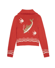 The Bass Cardigan- Hot Red