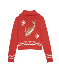 The Bass Cardigan- Hot Red