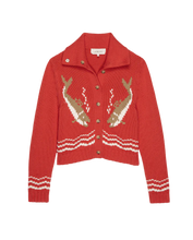 The Bass Cardigan- Hot Red