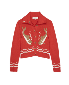 The Bass Cardigan- Hot Red
