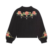 The Heirloom Rose Western Cardigan- Black