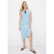 The Tank Dress- White/Royal Blue