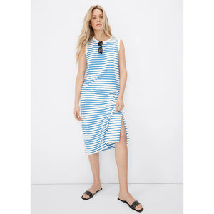 The Tank Dress- White/Royal Blue