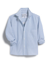 Silvio Untuckable Button-Up Shirt-  White/Blue Stripe