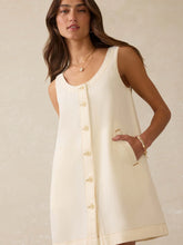 Linen Denim Malibu Mini Dress- Whitecliff Wash