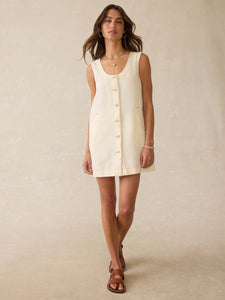 Linen Denim Malibu Mini Dress- Whitecliff Wash