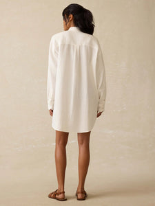 Dune Cotton Gauze Haze Shirtdress- White