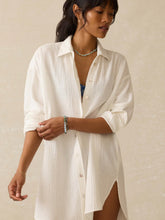 Dune Cotton Gauze Haze Shirtdress- White