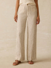 Sun Strider Linen Pant- Cocoa Grove Stripe