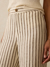 Sun Strider Linen Pant- Cocoa Grove Stripe