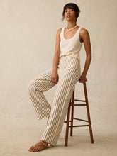 Sun Strider Linen Pant- Cocoa Grove Stripe