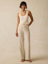 Sun Strider Linen Pant- Cocoa Grove Stripe