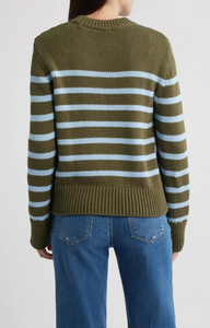 Alise Sweater- Olive Sky Stripe