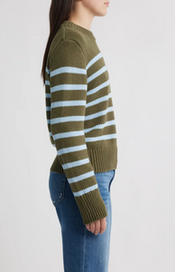 Alise Sweater- Olive Sky Stripe