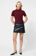 Vhari Knit Mock Neck Short Sleeved Top- Cabernet