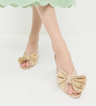 Emilia Pleated Knot Mule- Gold