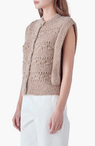 Graham Chunky Sweater Vest- Brown