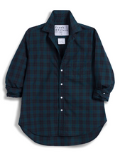 Eileen Relaxed Button- Up Shirt- Green/ Black/ Blue Plaid