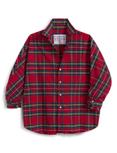 Oona Continuous Button-Up Shirt- Red Plaid