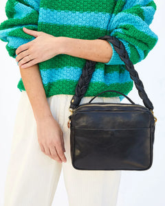 Shoulder Strap- Black Braided Nappa