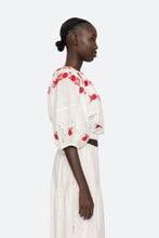 Catharina Embroidered Bubble Top- Cream