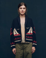 The Sailboat Lodge Cardigan- Dark Navy
