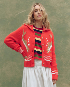 The Bass Cardigan- Hot Red