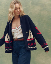 The Sailboat Lodge Cardigan- Dark Navy