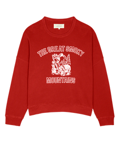 The Teammate Sweatshirt W/ Great Smoky Mountains- Cherry