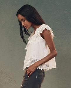 The Westport Top w/ Honeycomb Eyelet- White