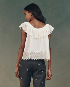 The Westport Top w/ Honeycomb Eyelet- White
