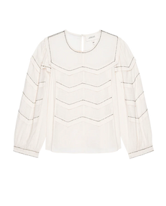 The Beaded Chevron Top- Cream