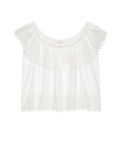The Westport Top w/ Honeycomb Eyelet- White