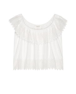 The Westport Top w/ Honeycomb Eyelet- White