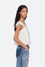 Eliza Solid Flutter Sleeve Top- White
