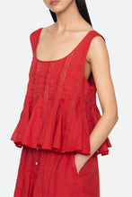 Pippa Solid Sleeveless Top- Red
