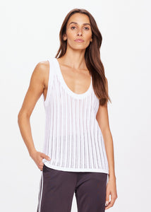 Muse Wales Knit Tank Top- White