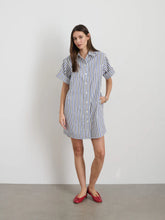 Julia Shirt Dress- Off White Stripe