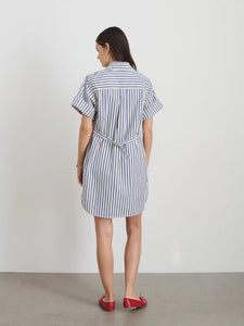Julia Shirt Dress- Off White Stripe
