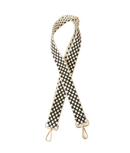 Stadium Crossbody Strap- Black/White Dot
