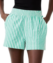 Stripe Shirting Shorts- Jelly Bean/ Linen White