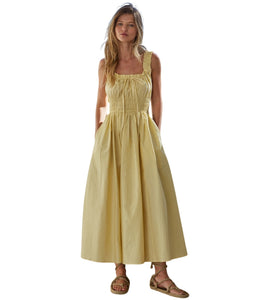 Daisy Sweetheart Neck Dress- Yellow