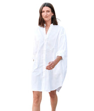 Tori Italian Tuxedo Shirtdress- White