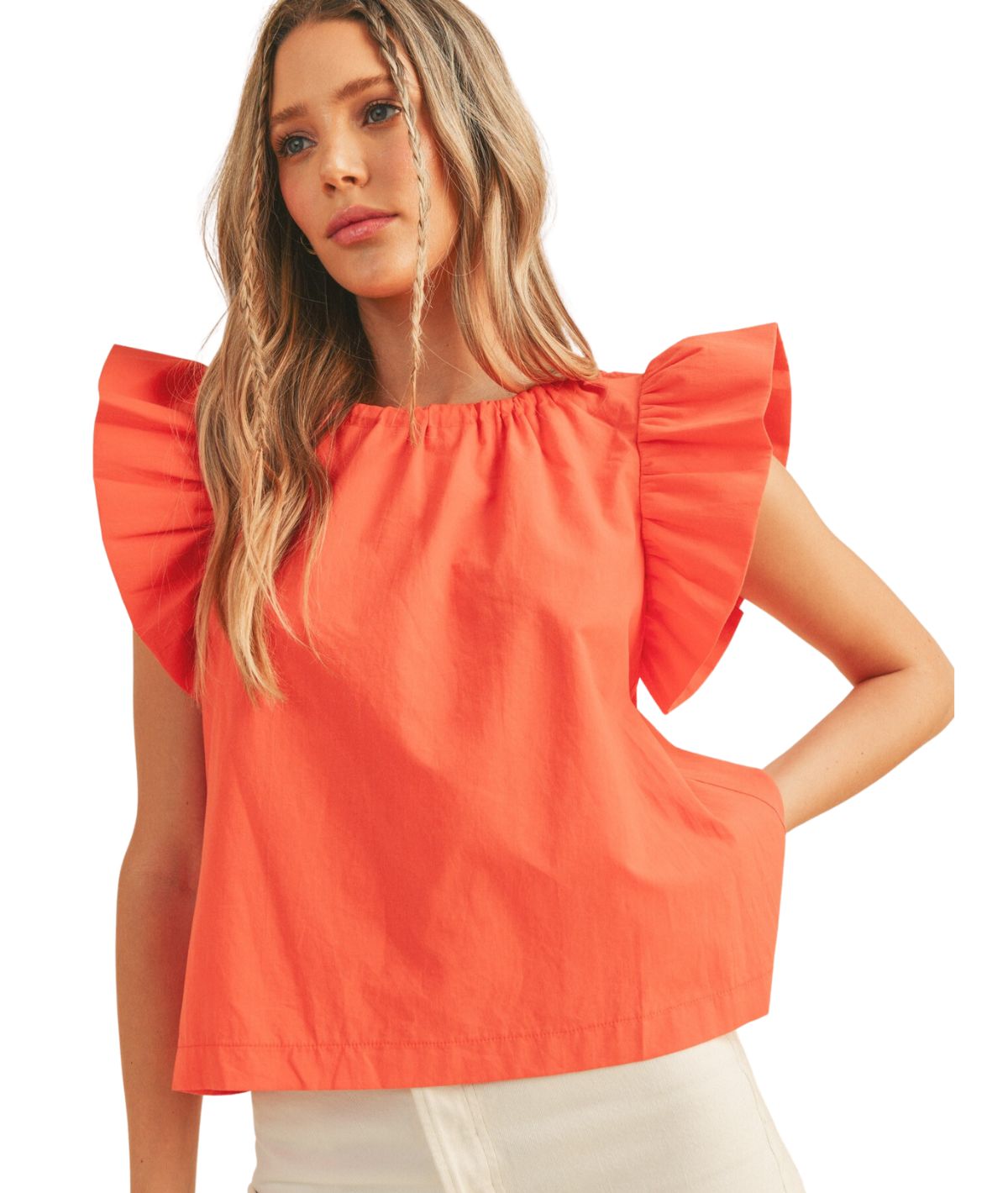 Aria Flutter Sleeve- Red