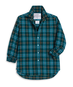 Eileen Relaxed Button- Up Shirt- Green, Blue, Yellow, Red Plaid