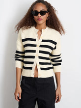 Nico Striped Cardigan-  Ivory/Black