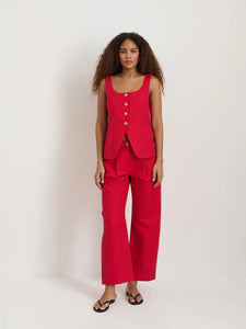 Soho Scoop Vest- Crimson