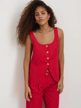 Soho Scoop Vest- Crimson