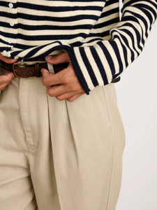 Taylor Striped Cardigan- Navy/Ivory