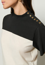 Yvette Colorblock Tee- Jet Black